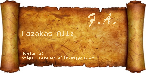 Fazakas Aliz névjegykártya
